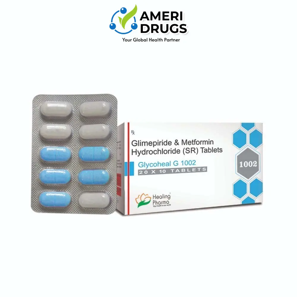 Glimepiride 2mg Metformin 1000mg - Glycoheal G1002 Tablets