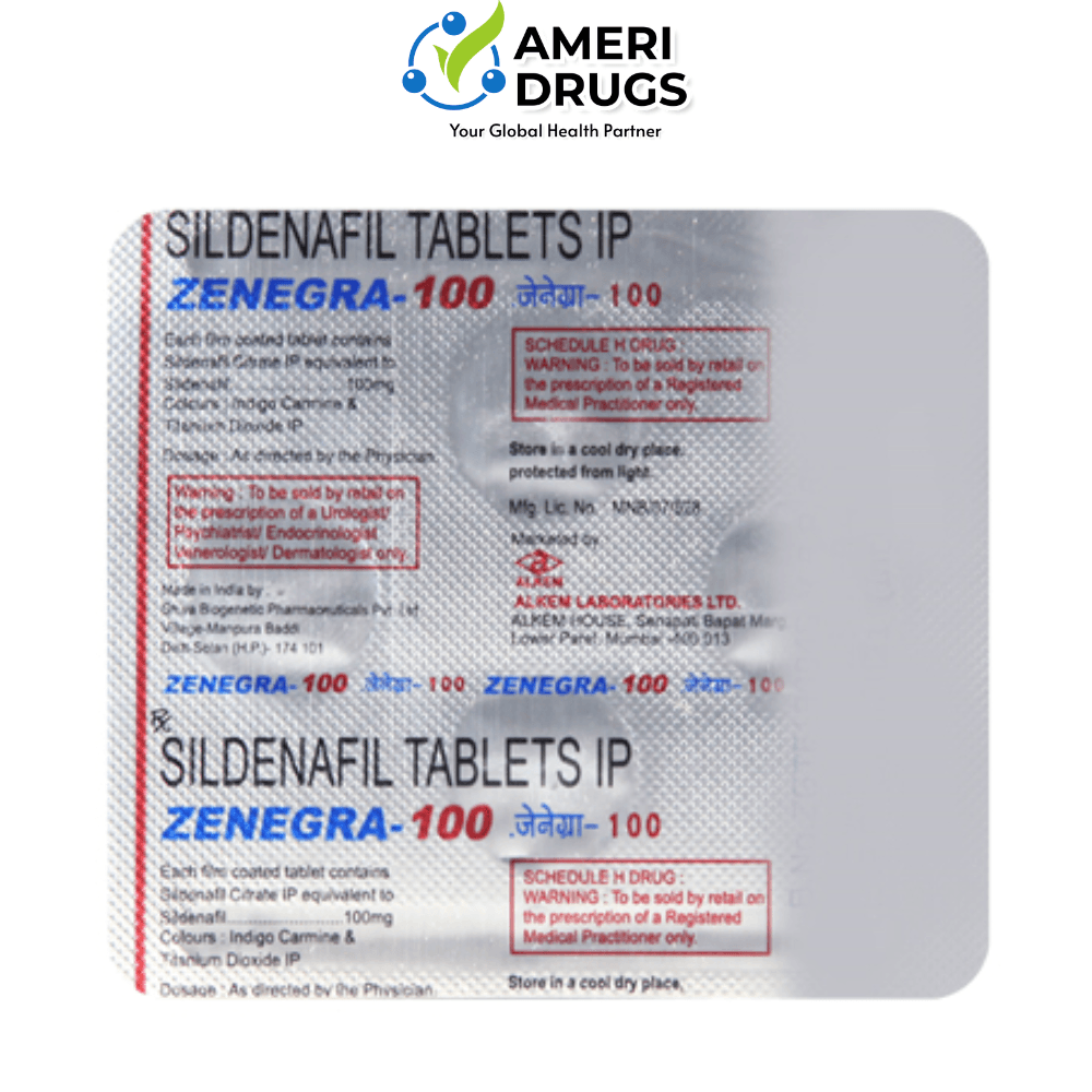 Zenegra 100 - Sildenafil Sitrate 100mg Tablets