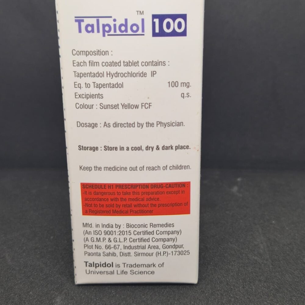 Tapentadol 100mg Tablets – Talpidol 100mg